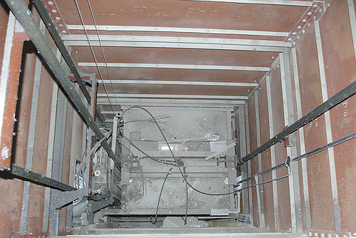 A typical lift shaft