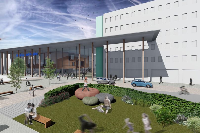 An artist's impression of the development at the Royal Cornwall Hospitals Trust site in Truro.