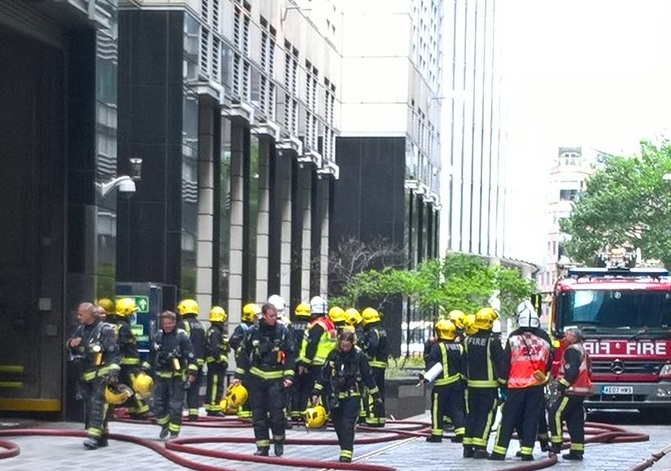 23 people were evacuated from an office block on London's Fleet Street.