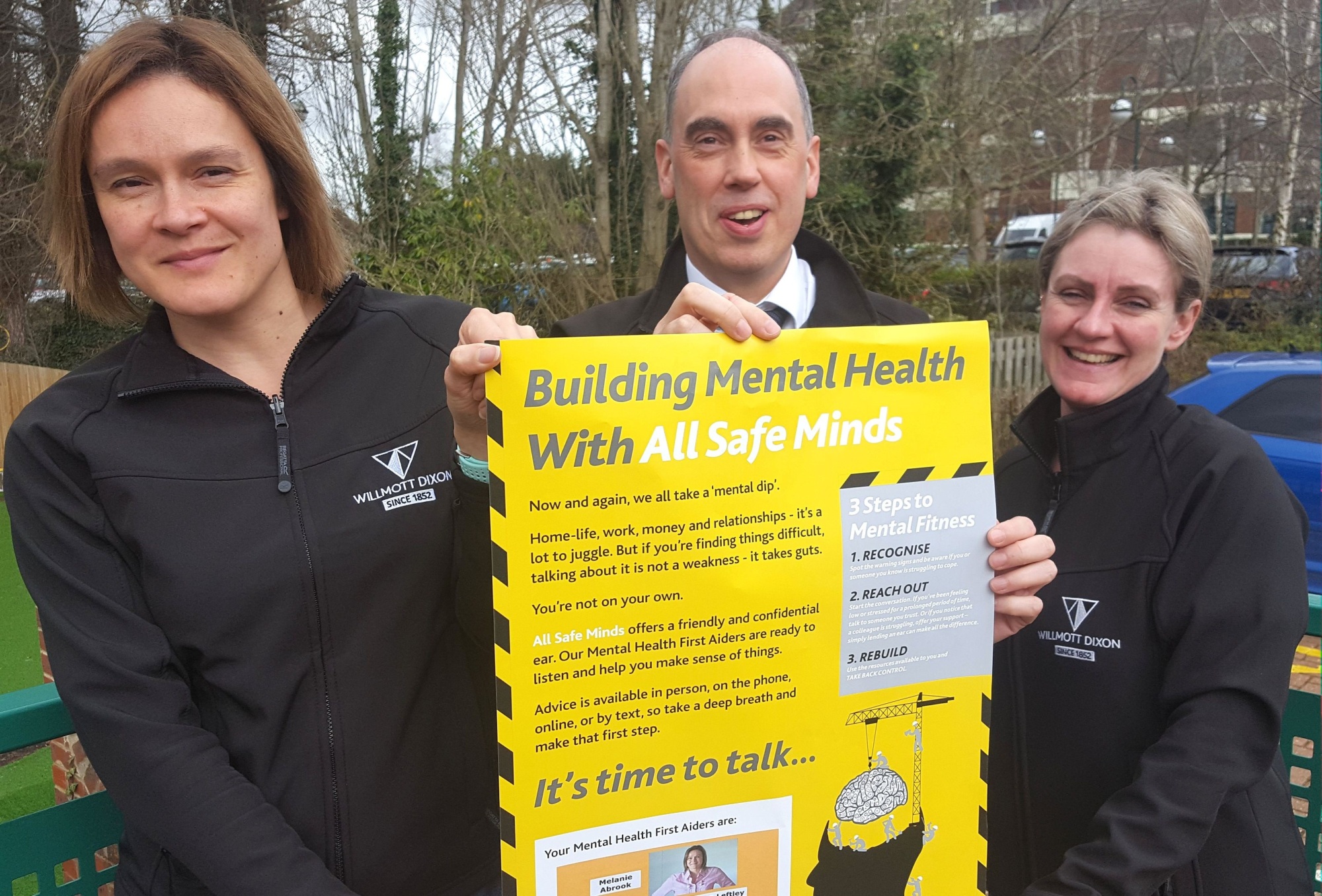 Mental Health first aiders Mel Abrook, Steven Leftley and Sarah Hoar