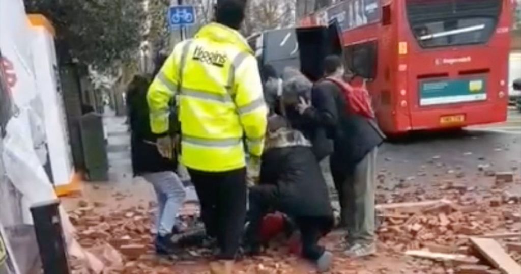 A young woman is fighting for life after bricks fell from a building site crane