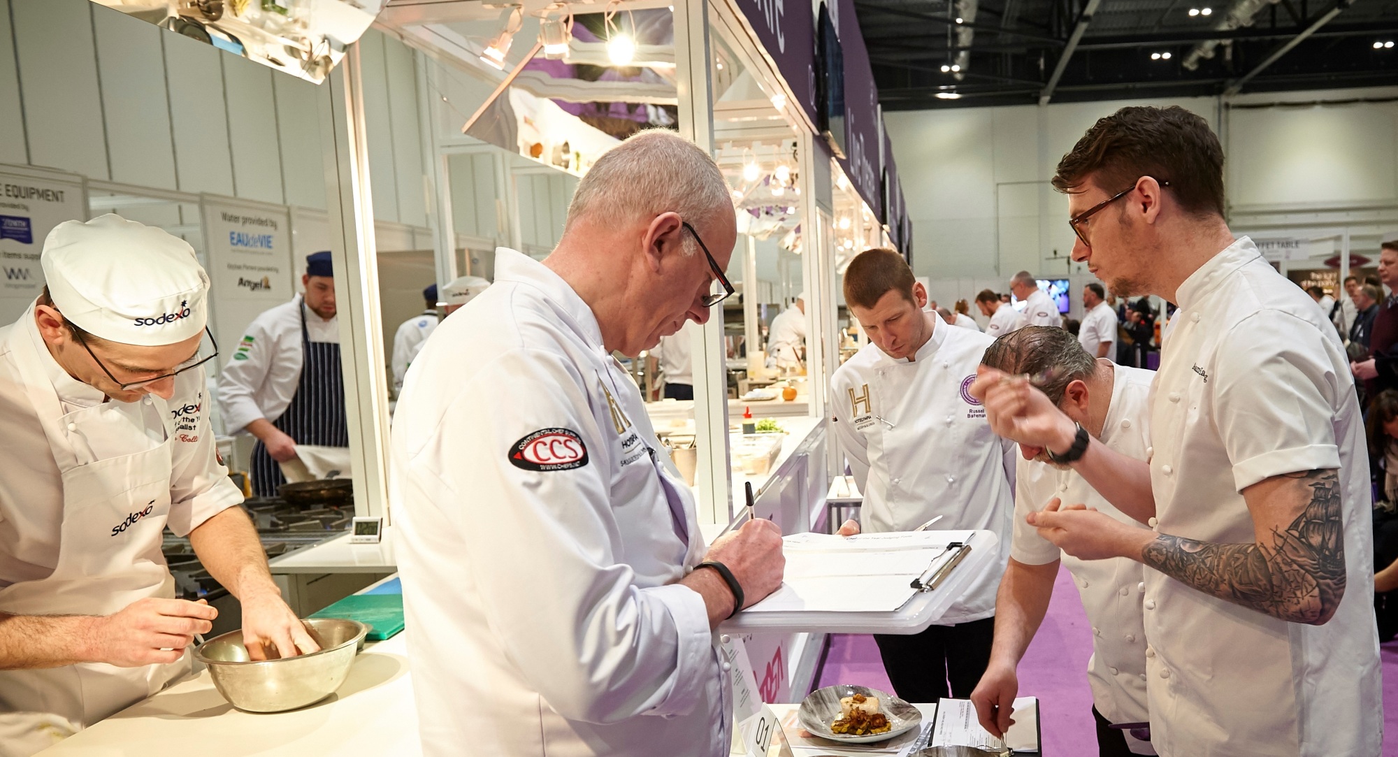 Adam Handling judging at Sodexo's chef of the year competition.