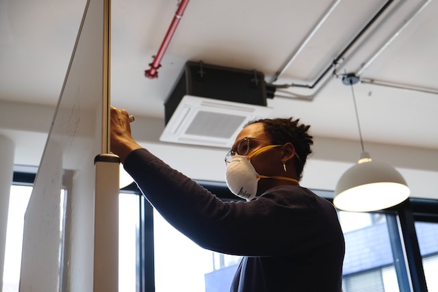 masked in office