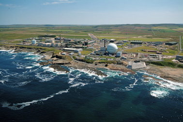An aerial view of the Dounreay nuclear facility.