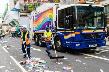 Veolia switched some of their usual street cleansing equipment for Pride