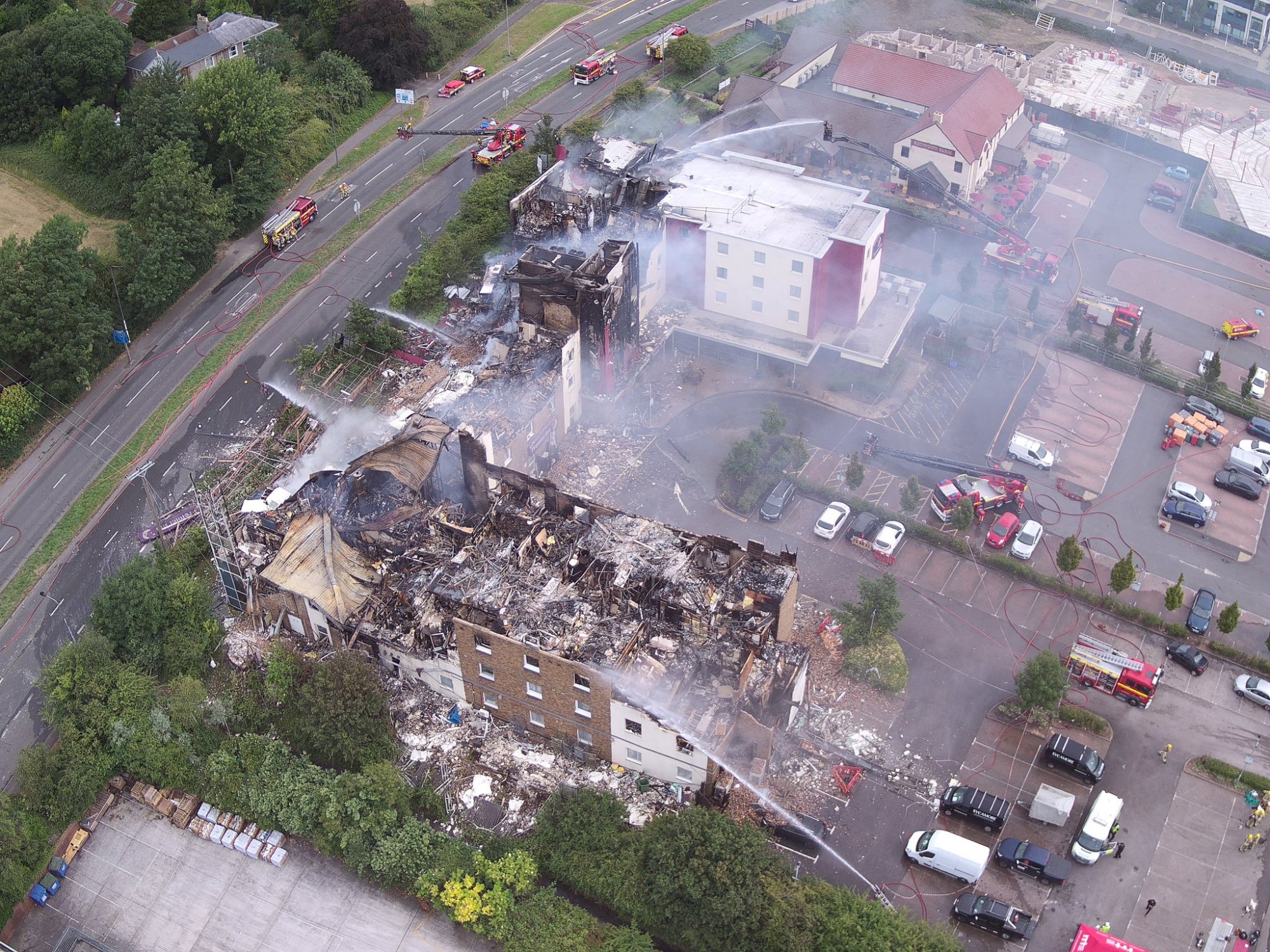 Premier Inn Bristol Fire - from drone