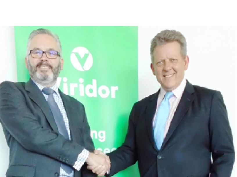 PHS CEO David Taylor-Smith (right) with Viridor's commercial director Paul Ringham.