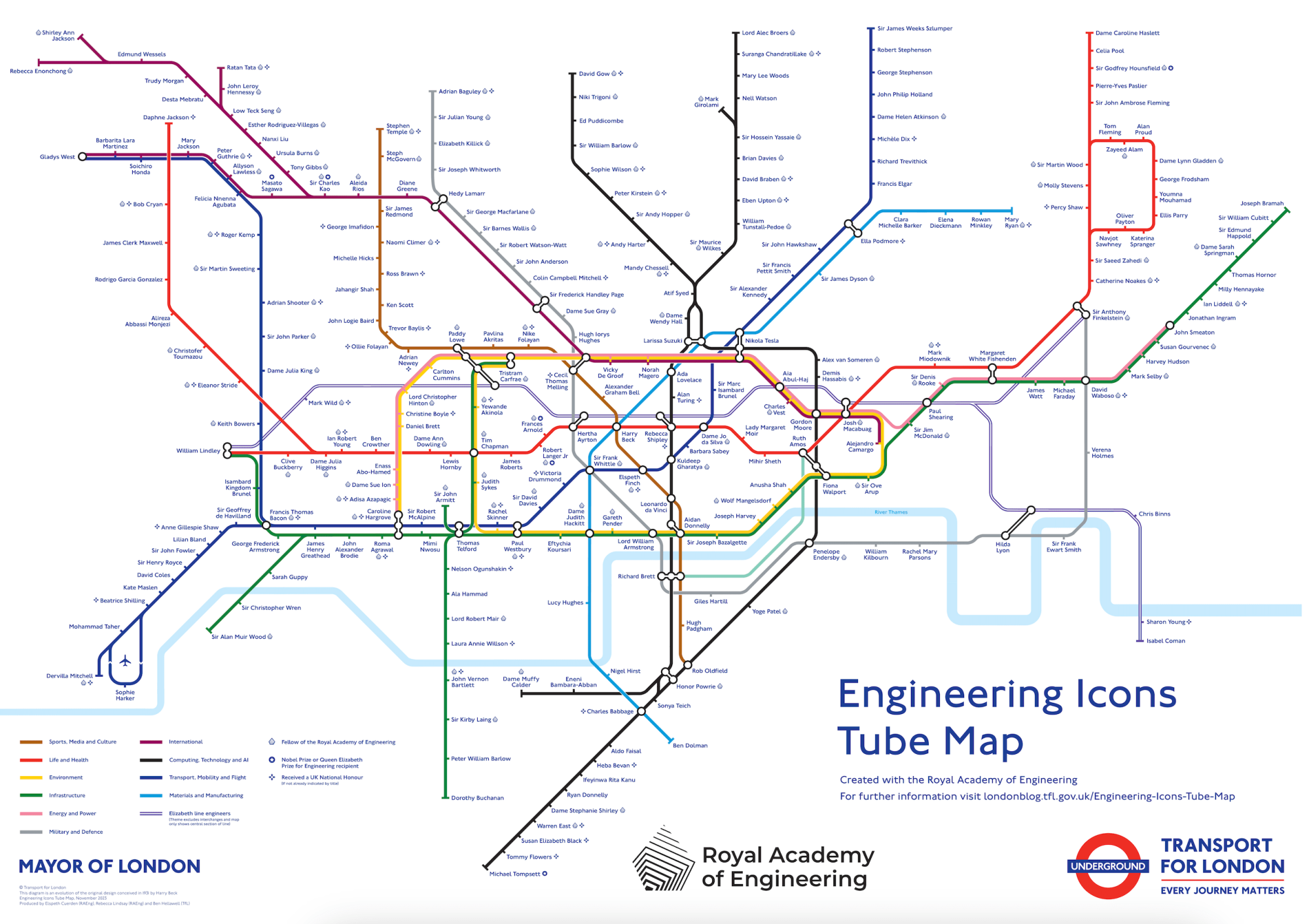 New Tube Map Design for National Engineering Day 2023