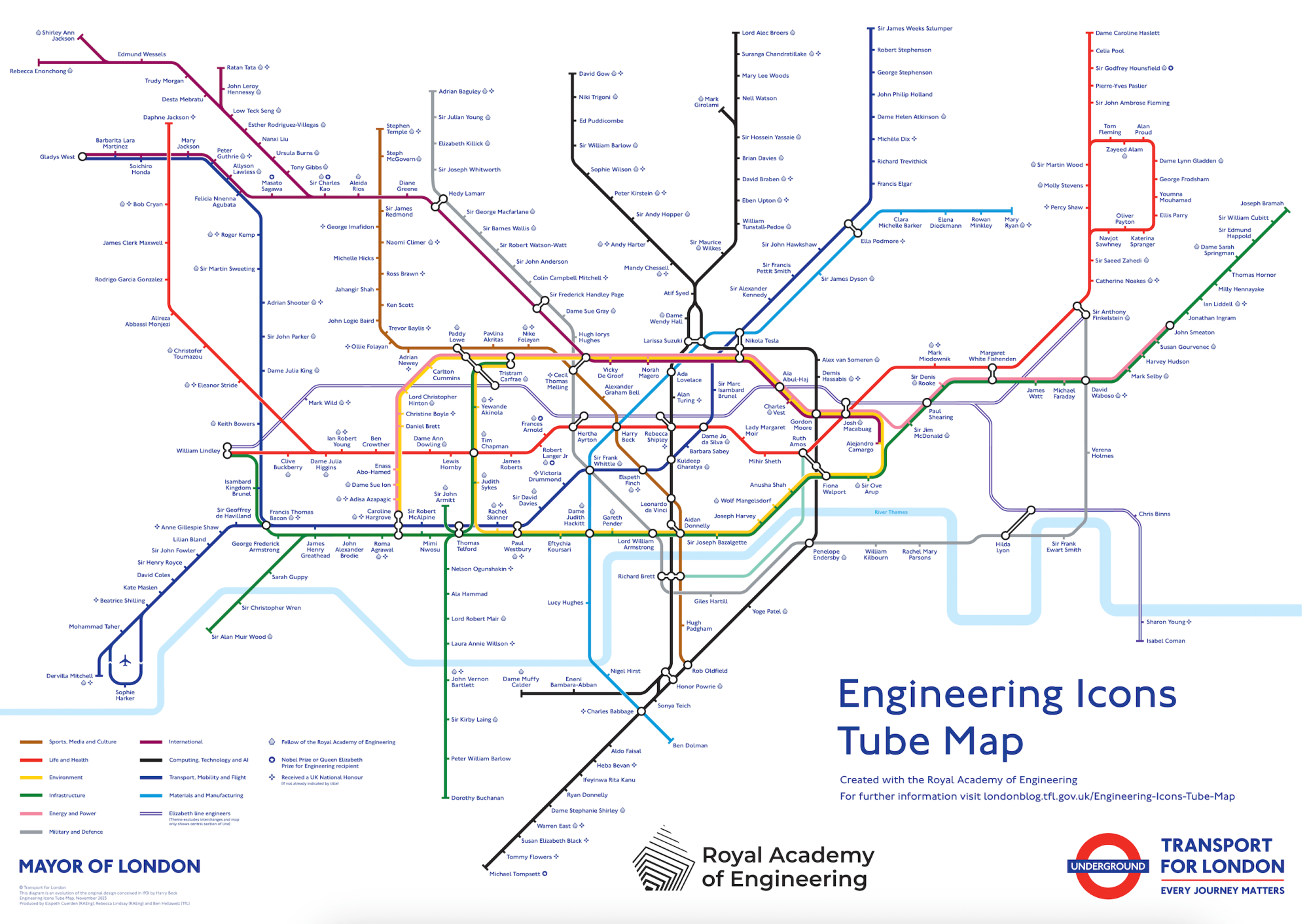 New Tube Map Design For National Engineering Day 2023 New Tube Map Design For National Engineering Day 2023
