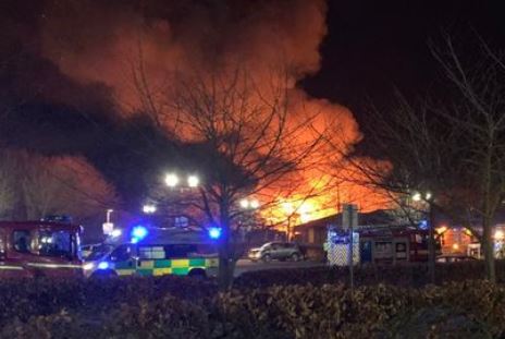 Staffordshire Fire & Rescue were forced to let part of the George Bryan Medical Centre burn in order to prevent it from spreading to the rest of the hospital complex