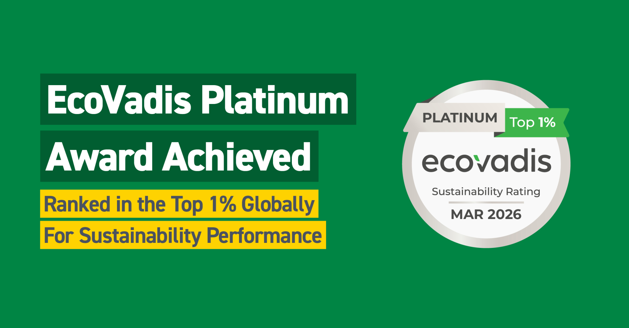 Sunbelt Rentals UK & Ireland Achieves EcoVadis Platinum Rating