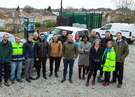 The charging hub in Eastville Park