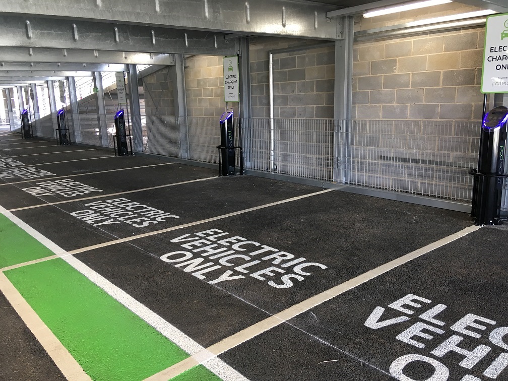 The new charge points at Bristol Airport