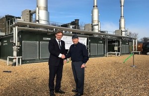 Tobias Ellwood opens the new biogas facility which will power RAF Marham.