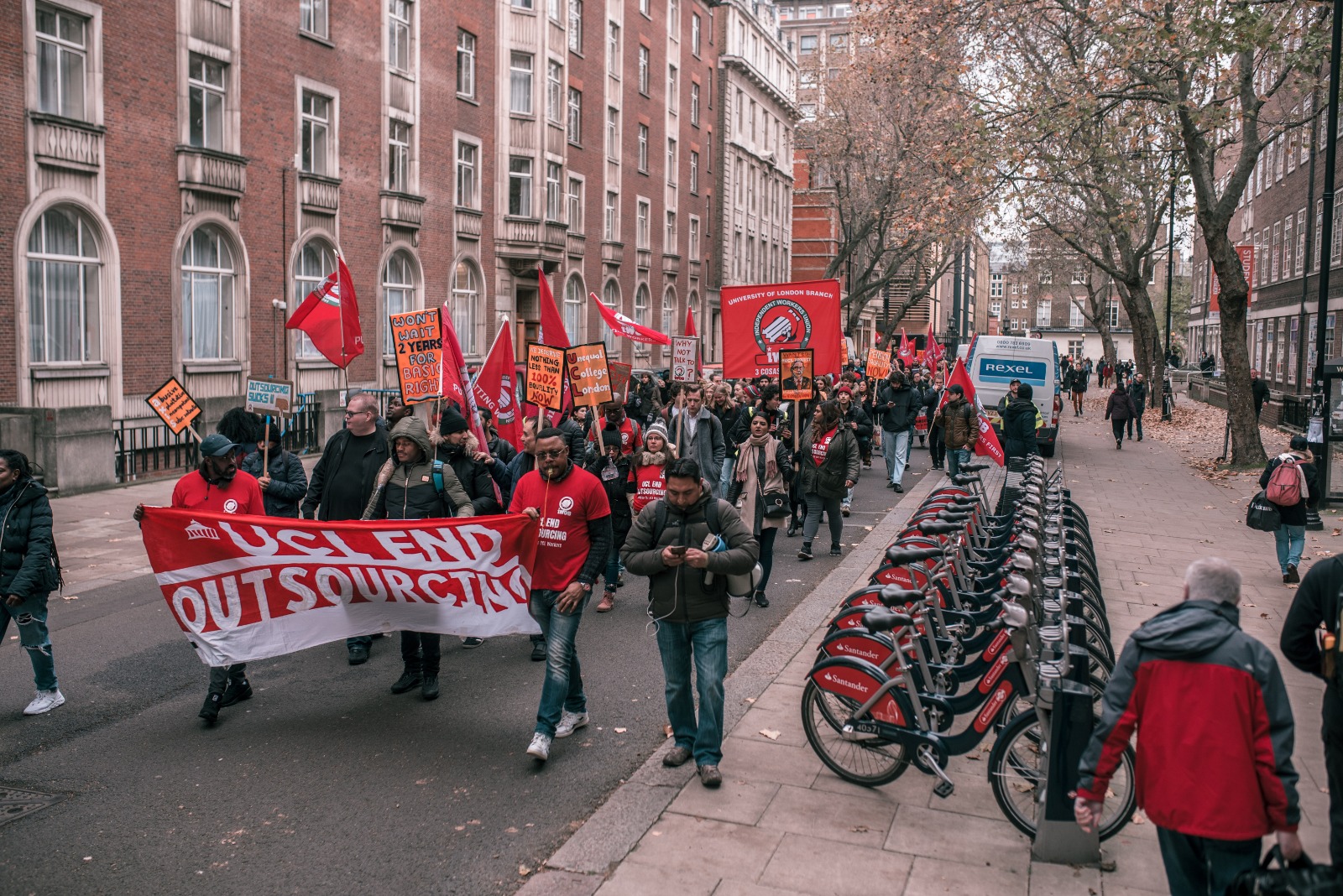 IWGB strikers march on UCL gounds